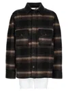 Isabel Marant Plaid Structured Collar Wool-blend Jacket In Black