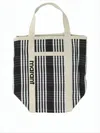 Isabel Marant Plaid Tote Bag With Cream Handles In White
