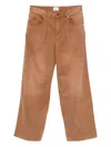 Isabel Marant Pleat Cotton Straight-leg Jeans In Brown