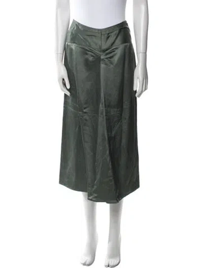 Pre-owned Isabel Marant Pleated Accents Midi Length Skirt In Green