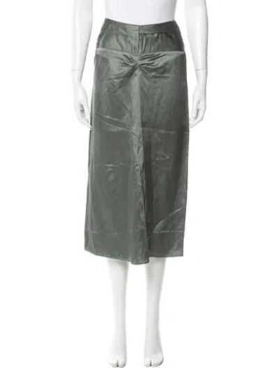 Pre-owned Isabel Marant Pleated Accents Midi Length Skirt In Green