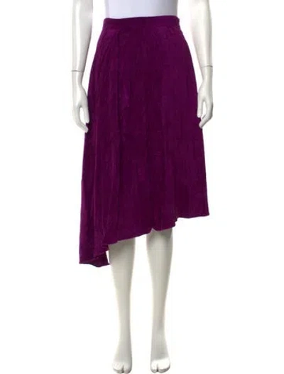 Pre-owned Isabel Marant Pleated Accents Midi Length Skirt In Purple