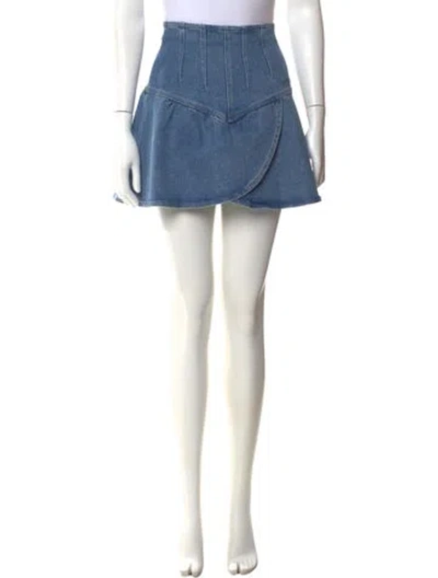 Pre-owned Isabel Marant Pleated Accents Mini Skirt In Blue