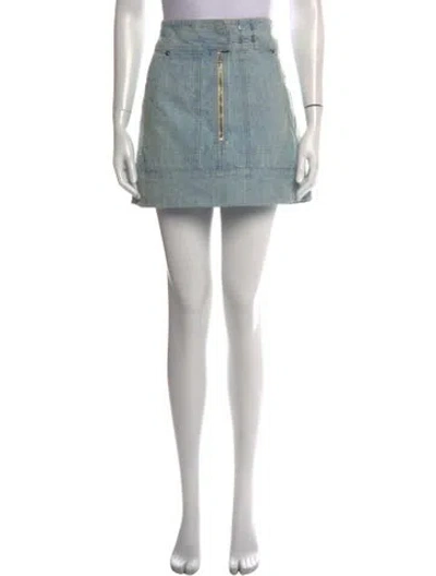 Pre-owned Isabel Marant Pleated Accents Mini Skirt In Blue