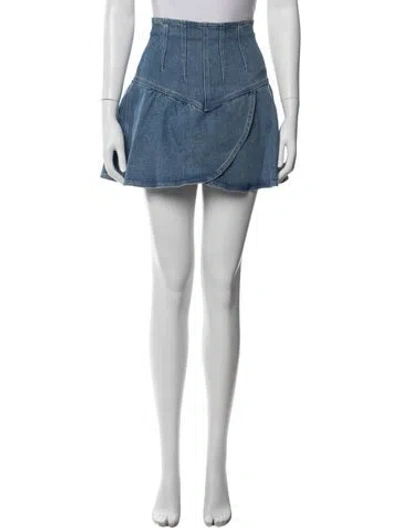 Pre-owned Isabel Marant Pleated Accents Mini Skirt In Blue