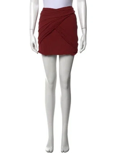 Pre-owned Isabel Marant Pleated Accents Mini Skirt In Burgundy