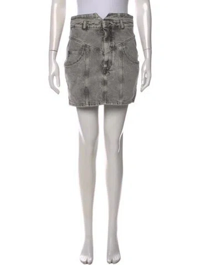 Pre-owned Isabel Marant Pleated Accents Mini Skirt In Gray