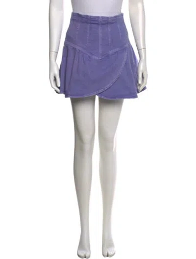Pre-owned Isabel Marant Pleated Accents Mini Skirt In Purple