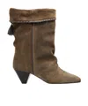 Isabel Marant Pleated Ankle Boots In Green