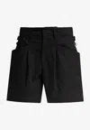 Isabel Marant Fairy Pleated Cotton-canvas Shorts In Black