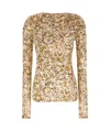 Isabel Marant Abstract Pattern Stretch Viscose Top In Nude