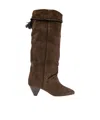 Isabel Marant Elita Suede Knee-high Boots In Brown