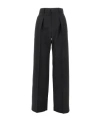 Isabel Marant Pleated-check Wool Trousers In Black