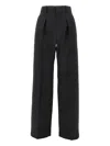 Isabel Marant Pleated-check Wool Trousers In Black