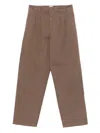 Isabel Marant Pleated Cotton Trousers In Brown