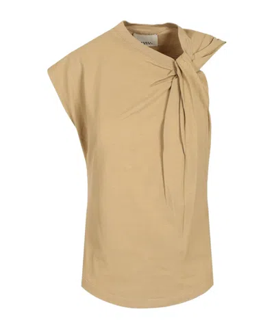Isabel Marant Pleated Detail T-shirt In Brown