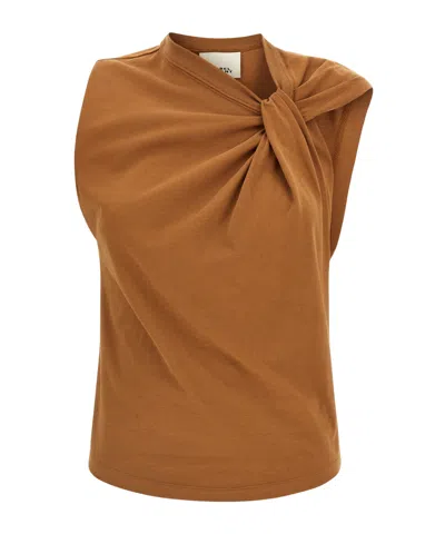 Isabel Marant Pleated Detail Vest In Brown