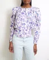 ISABEL MARANT PLEATED FLORAL LONG SLEEVE BLOUSE