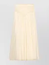 Isabel Marant Braided High Waist Maxi Pleated Ruffle Skirt In Beige