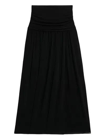 Isabel Marant Pleated Midi Skirt In Black