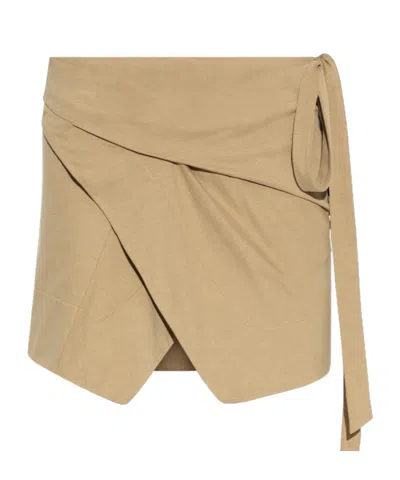 Isabel Marant Pleated Midi Skirt In Brown