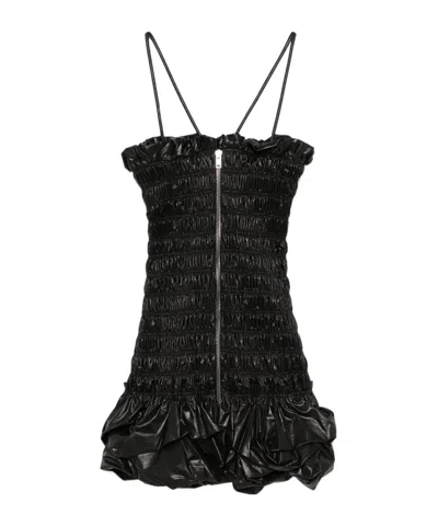 Isabel Marant Pleated Mini Dress In Black