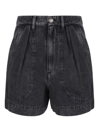 Isabel Marant Pleated Pocket Shorts In Black