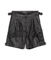Isabel Marant Black Waxed Linen Blend Felize Shorts In Black