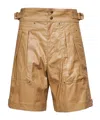 Isabel Marant Beige Waxed Linen Blend Felize Shorts In Nude