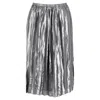 Isabel Marant Pleated Side Slit Midi Skirt In Silver Polyester In Gray