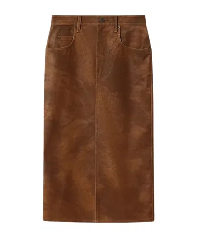 Isabel Marant Pleated Skirt In Brown