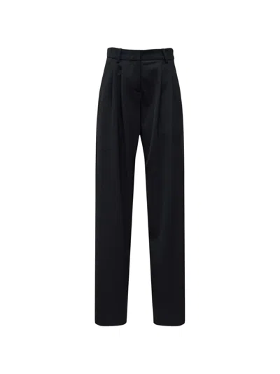 Isabel Marant Lydia Pleated Wool-twill Straight-leg Pants In Black