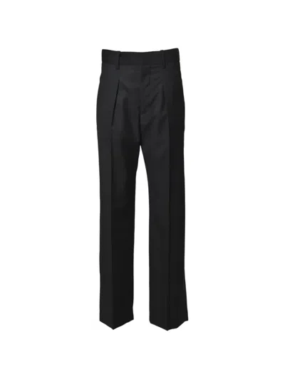 Isabel Marant Chic Striped Wool Blend Pants Size 36 In Black