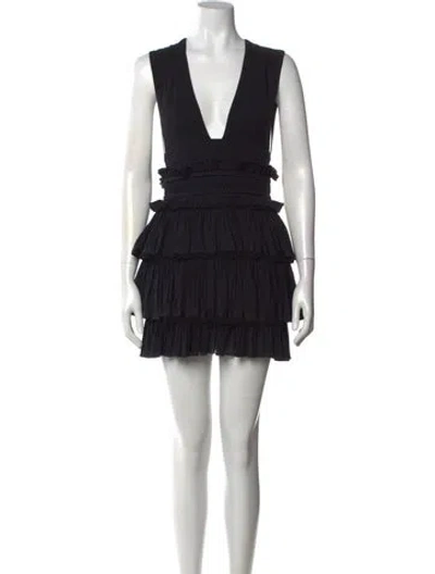 Pre-owned Isabel Marant Plunge Neckline Mini Dress In Black