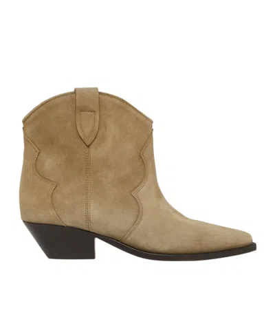Isabel Marant Pointed Ankle Boots In Beige