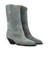 Isabel Marant Dahope Suede Cowboy Boots In Gray