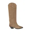 Isabel Marant Denvee Suede Tall Western Boot In Brown