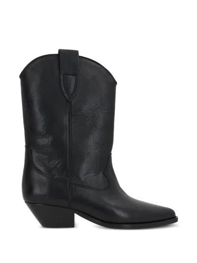 Isabel Marant Pointed Leather Ankle Boots 40mm In Black