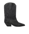 Isabel Marant Duerto Pointed-toe Suede Heeled Cowboy Boots In Black
