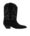 Isabel Marant Duerto Studded Suede Cowboy Boots In Black