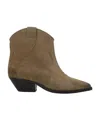 Isabel Marant Taupe Brown Calf Leather Texano Style Boots In Gray