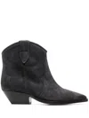 Isabel Marant Dewina Distressed Suede Ankle Boots In Black