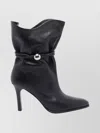 Isabel Marant Pointed Toe Ankle Length Boots With Metal Detail In Black