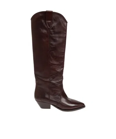 Isabel Marant Pointed Toe Boots In Burgundy