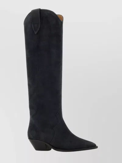 Isabel Marant Pointed Toe Knee High Boots In Black