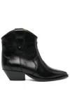 Isabel Marant Pointed Toe Leather Ankle Boots In Black