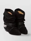 Isabel Marant Pointed Toe Suede Ankle Boots With Decorative Strap