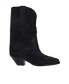 Isabel Marant Ankle Boots In Luxurious Calf Velvet Leather With Sleek Design And Quality Finish In Black