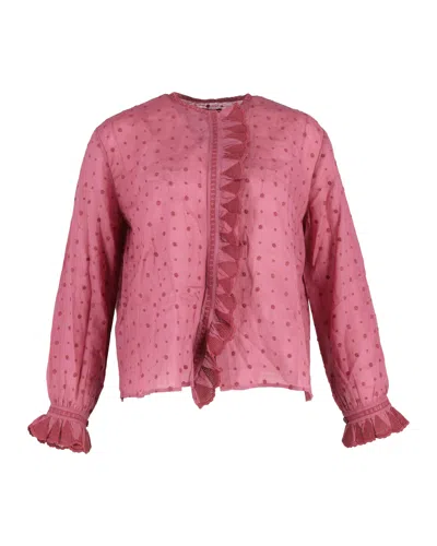 Isabel Marant Polka Dot Blouse In Pink Cotton