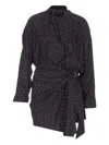 Isabel Marant D-ring Detail Wrap Dress With Knotted Belt In Black